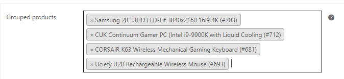 adding simple products to grouped products - step 3