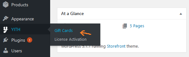 woocommerce gift cards plugin after activated