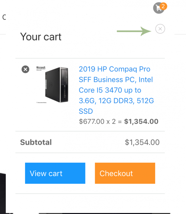 bc menu cart list