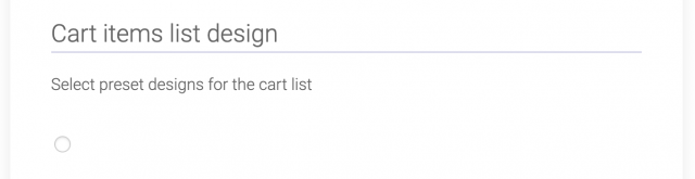 cart list design section