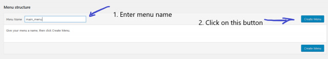 create a menu in wordpress