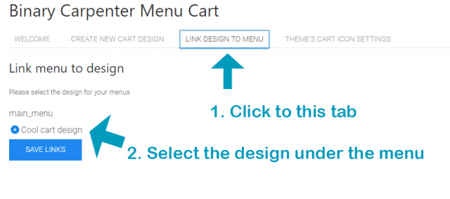 link menu to design