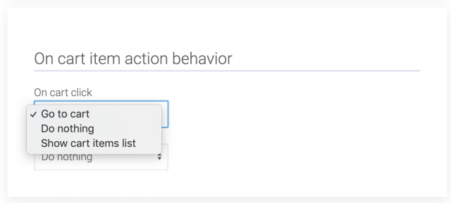 on item action behavior section