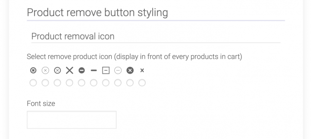 product removal button section