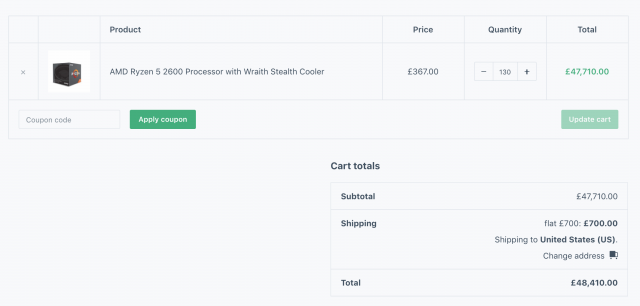 apply maximum shipping cost when cart total reached certain amount