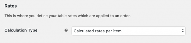 set calculation type to per item