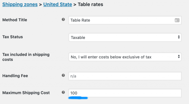 setting up maximum shipping fee