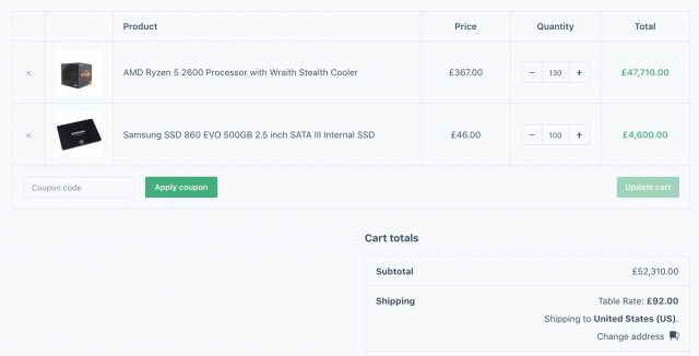 shipping cost based on a percentage of products price