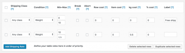 table rates shipping rule for scenario 2