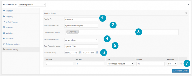 setting up dynamic pricing for buy x get one free