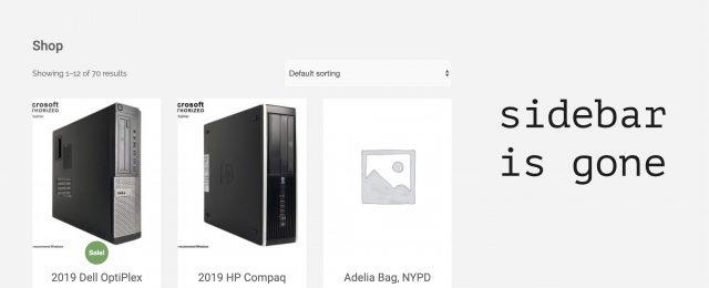 sidebar removed from shop page