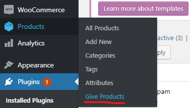 woocommerce give products