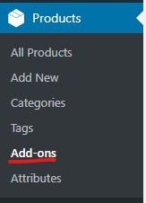 add on option under woocommerce products