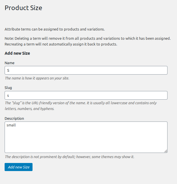 adding terms to attribute