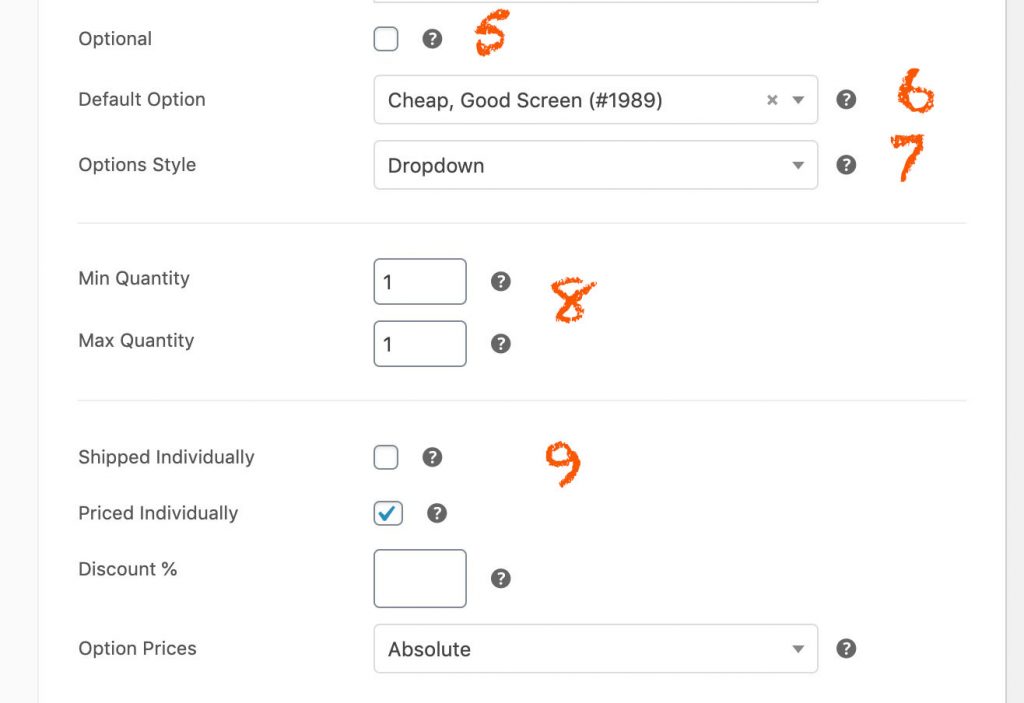 additional fields to configure woocommerce composite products