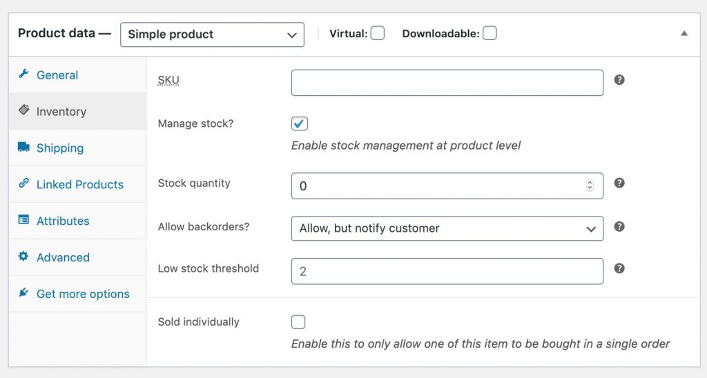 enable backorder for out of stock products