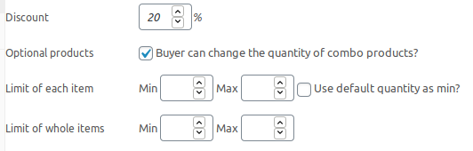 setting percentage discount for the combo