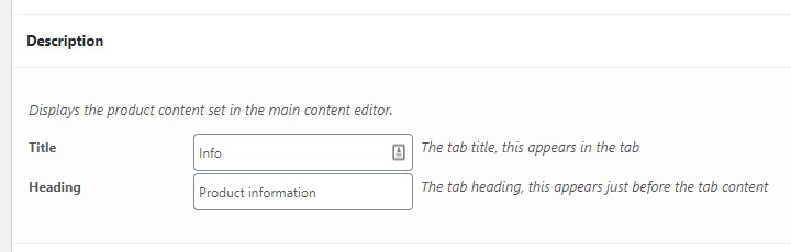 update product tab title and heading in woocommerce tab manager