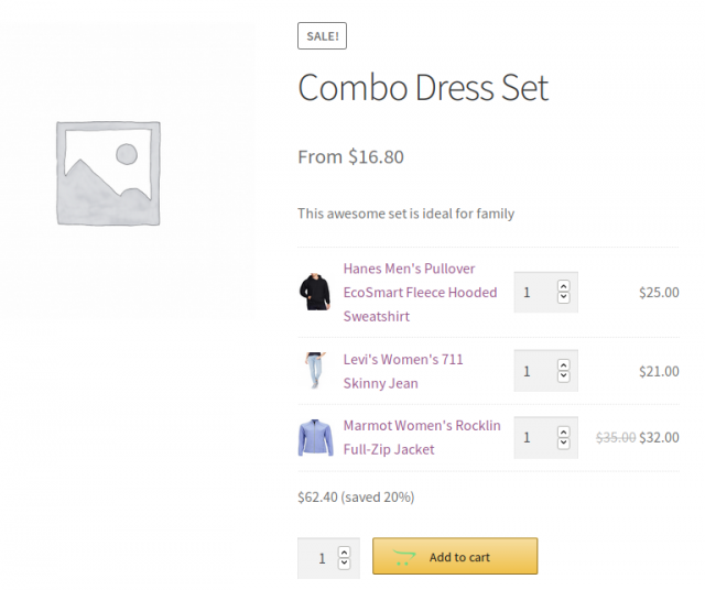 woocommerce combo product