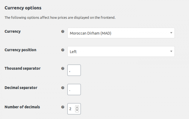 woocommerce currencies arabic