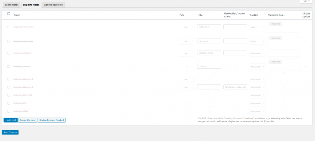 woocommerce.com WooCommerce checkout field editor shipping section