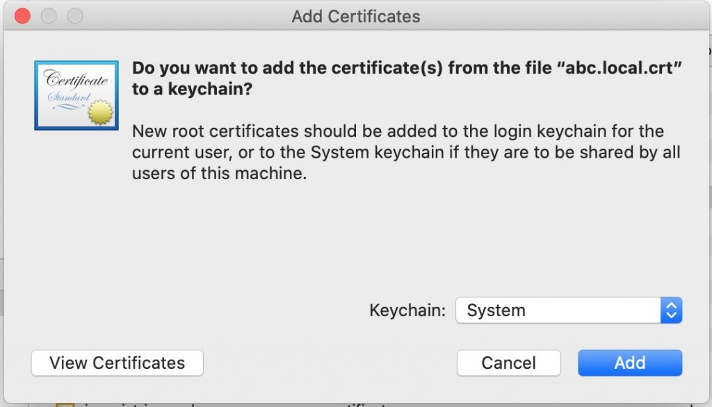 Install the certificate