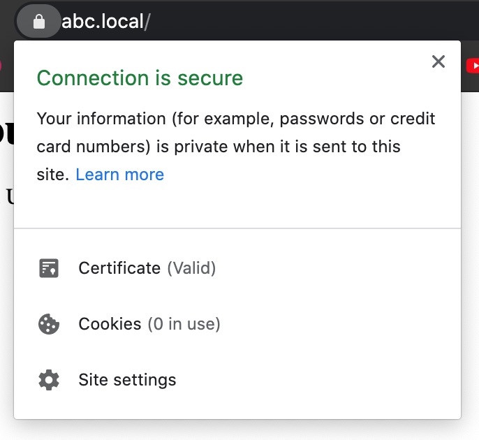 SSL certificate is working on localhost mac MAMP