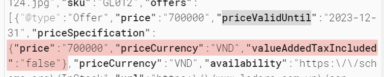 Invalid value in field "priceSpecification" (in "offers")